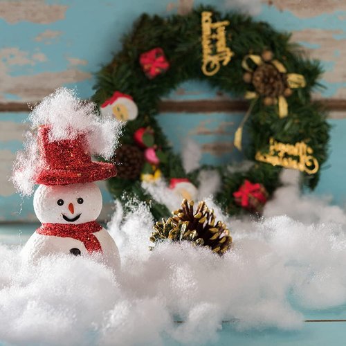 CFOFT Fake Snow - Faux Cotton Snow Fluff for Christmas Village & Nativity Decor | 11.2 OZ