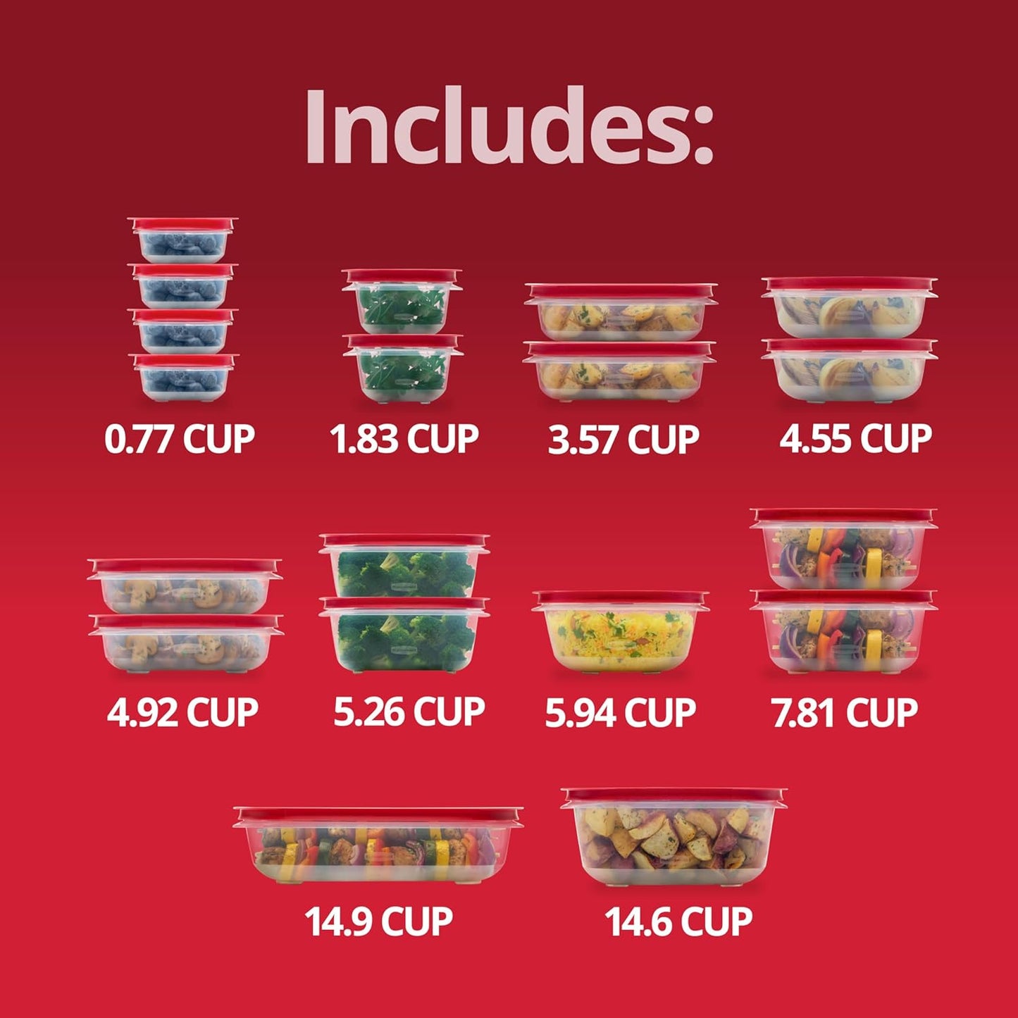 Rubbermaid EasyStore Containers - 38-Piece Food Storage Set with Lids for Organized Kitchen