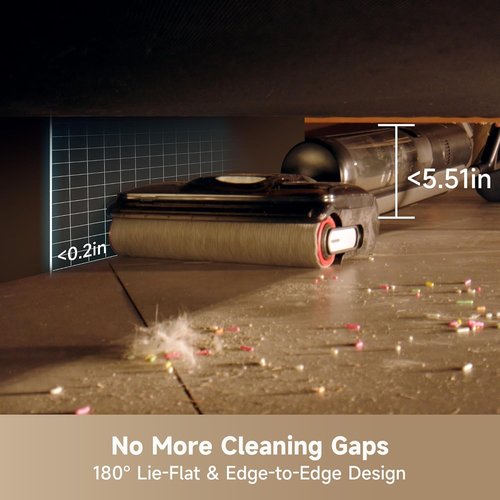 DREAME H12 Pro FlexReach Cordless Wet Dry Vacuum Cleaner - 180° Lie-Flat Design, Self-Cleaning, 50 Mins Runtime