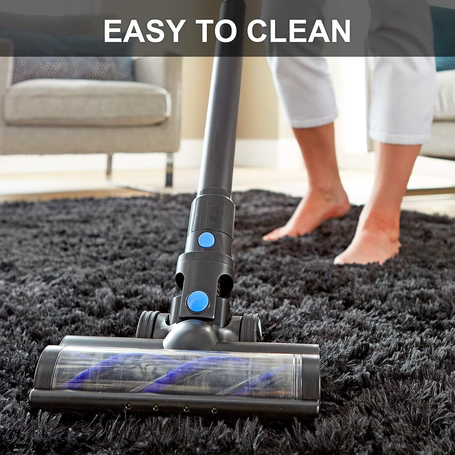 Ophanie Black Area Rug - Fluffy Shaggy Furry Carpet for Living Room | Soft 5x8 Size, Kids Decor