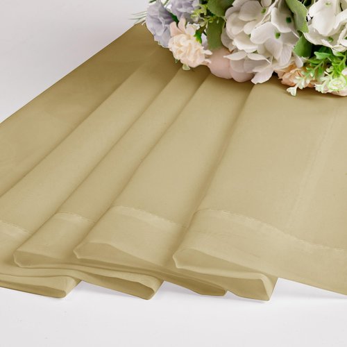 OWENIE Gold Sheer Curtains 84 Inch Length 2 Panels Set, Light Filtering Voile Fimly Sheer Drapes for Living Room/Bedroom, 2pcs, Gold Solid Rod Pocket Sheer Curtains, Each 42" W x 84" L