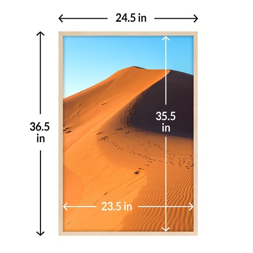 LaVie Home 24x36 Picture Frame for Wall Display, 24x36 Oak Picture Frame with HD Plexiglas, 24 x 36 Poster Frame 1 Pack, Display Frame for Vertical or Horizontal, Classic Collection