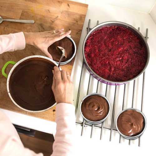 E-far Mini Round Cake Pan Set - 4 Inch Stainless Steel Baking Pans | Non-Toxic, Dishwasher Safe