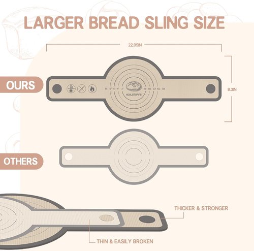 Koolstuffs Silicone Bread Sling - Nonstick & Reusable Baking Mats | 2 PCS for Easy Dutch Oven Use