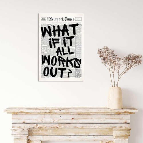 Drimiler Retro Black & White Newspaper Poster - Positive Affirming Quote Canvas Wall Art | 8x12in Framed Decor