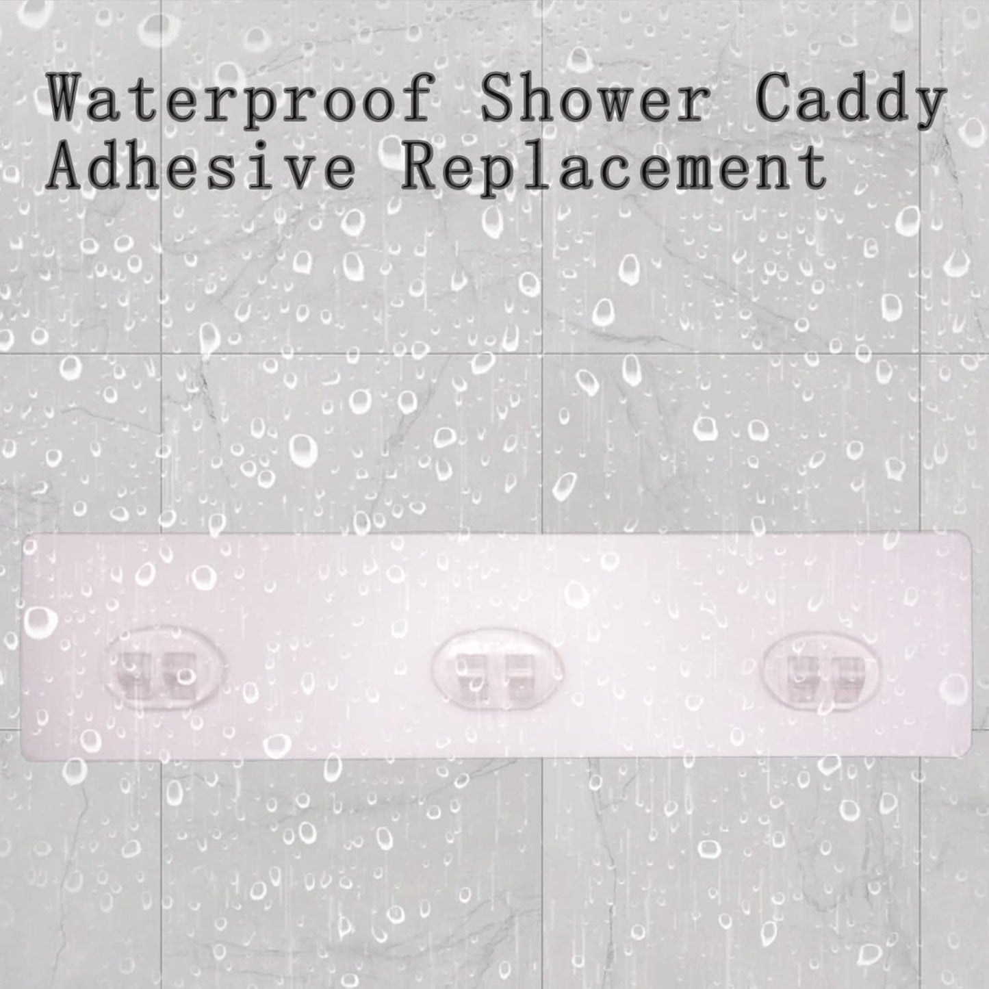 Skiennix Shower Caddy Adhesive | Strong Transparent No-Drill Replacement Pads - 2 Pack for Bathroom & Kitchen Storage