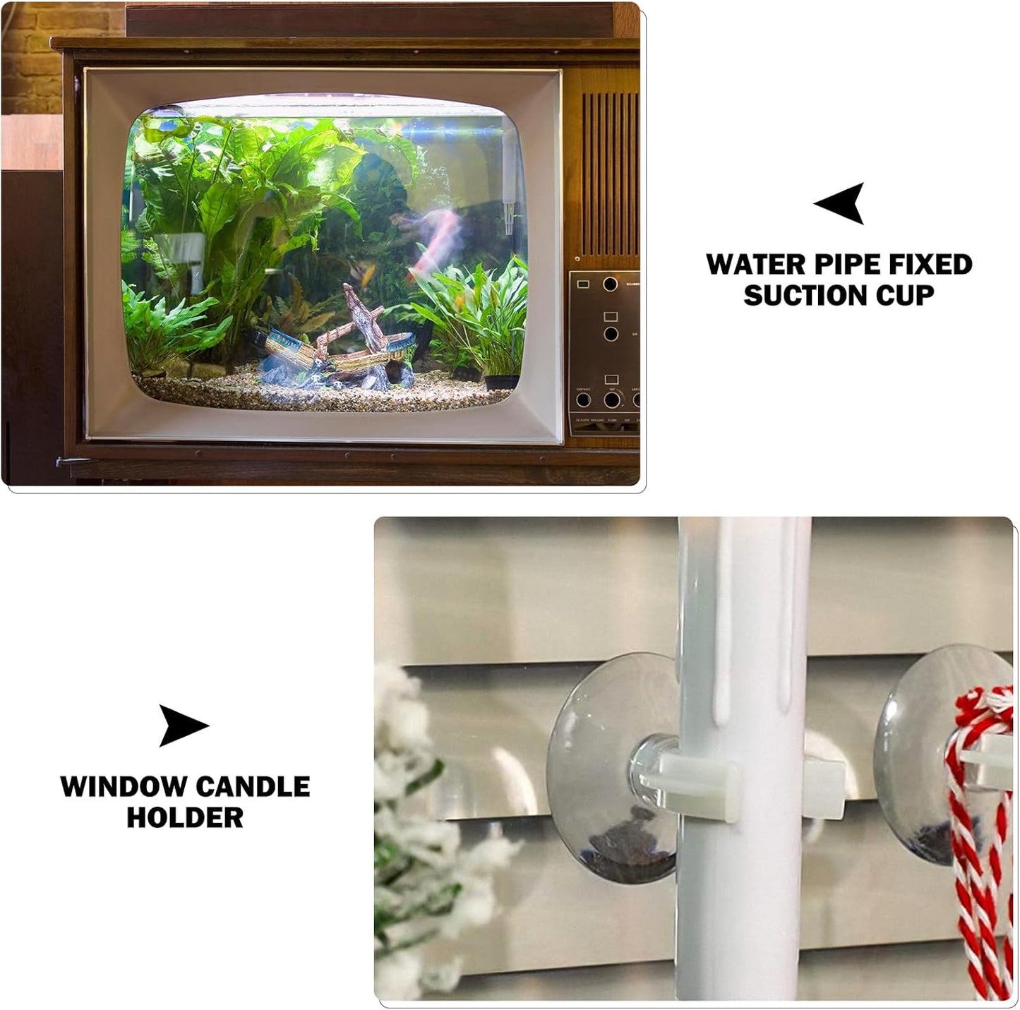Skiennix 12 Pcs Taper Candles - Decorative Cone Holders with Suction Cups for Home & Christmas Decor