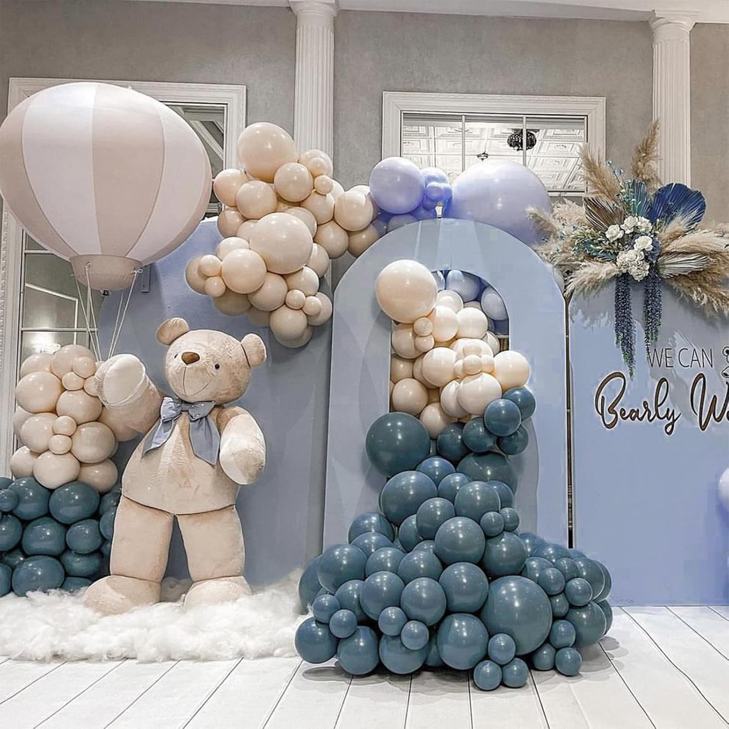 PartyWoo Slate Blue Balloons - 50pcs 12 Inch Navy & Dusty Blue Boho Balloons for Celebrations