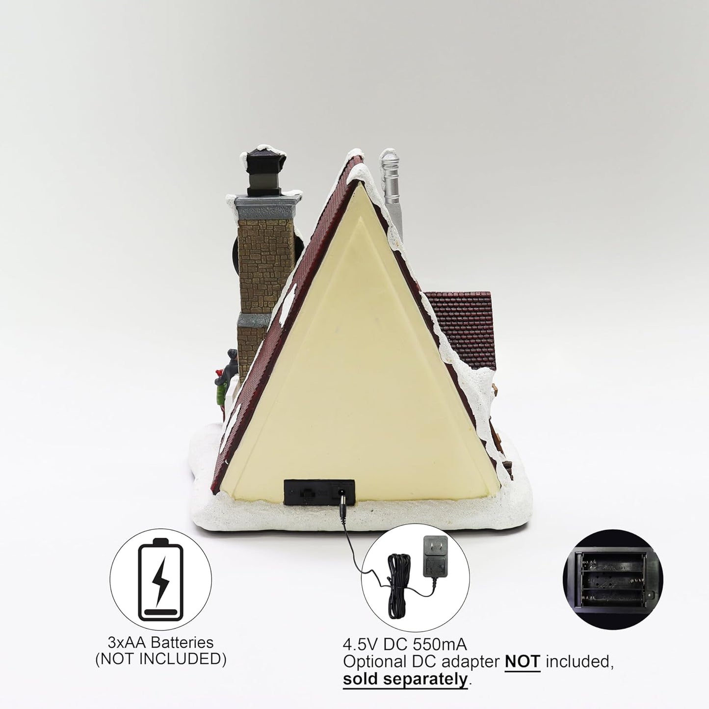 Moments In Time Pizza Shop Scene - Handcrafted LED Musical Pizzeria Holiday Decoration | Tabletop Display