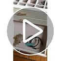 Lolalet Earring Organizer Jewelry Box with Clear Lid - Beige, 5 Layers