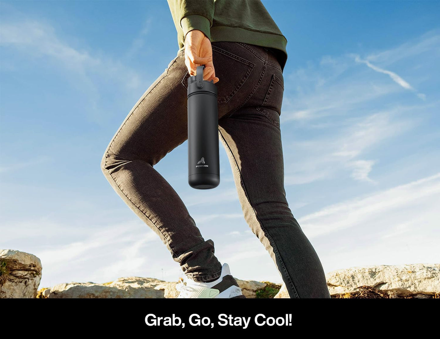 POWCAN 26 oz Insulated Water Bottle - 2-in-1 Straw & Spout Lid, Leak-Proof, Fits Car Cup Holder | Queen Design
