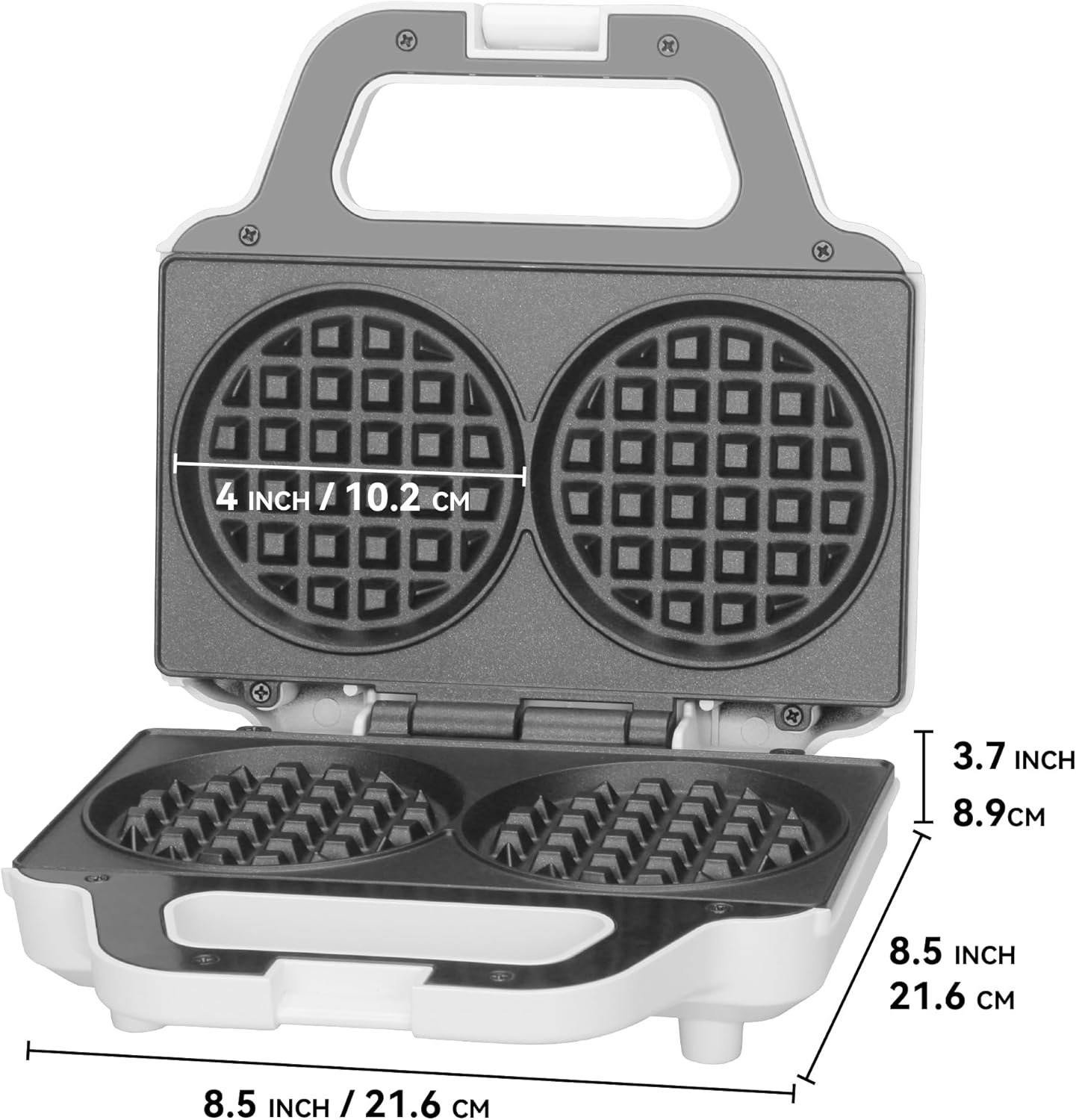 Skiennix 4-Inch Mini Waffle Maker - Non-Stick Chaffle Machine for Keto Waffles & Hash Browns