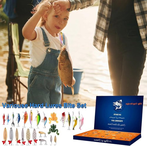 Fishing Advent Calendar 2025 | 24-Day Countdown with Lures - Perfect Xmas Gift for Fishing Enthusiasts