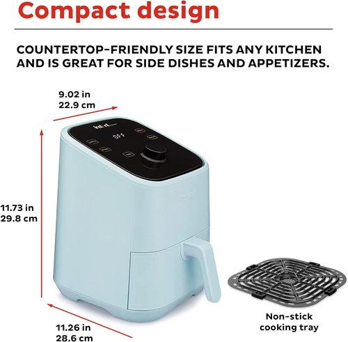 Instant Pot Vortex 2QT Mini Air Fryer - Versatile Cooking, Dishwasher-Safe, Includes 100+ Recipes, Aqua