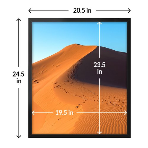LaVie Home 20x24 Picture Frame for Wall Display, 20x24 Black Picture Frame with HD Plexiglas, 20 x 24 Poster Frame 1 Pack, Display Frame for Vertical or Horizontal, Classic Collection