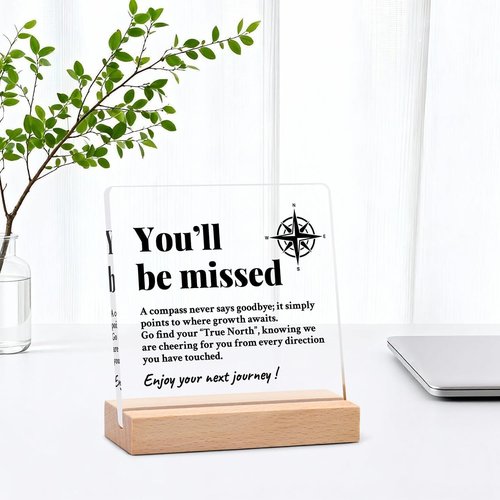 Going Away Gifts for Coworkers Leaving, Thoughtful Compass Sign, Goodbye Farewell Gift for Boss, Staff, Women & Men