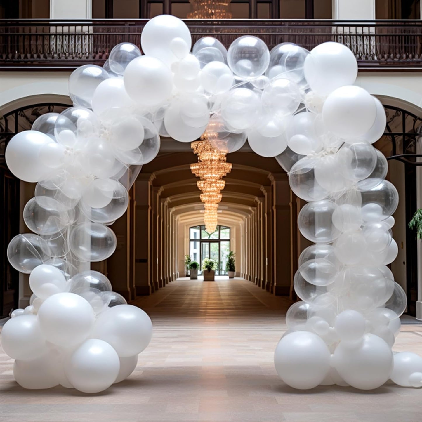 RUBFAC Clear Balloons - 129pcs in Various Sizes (5-18 Inches) for Birthday, Baby Shower & Wedding Decor