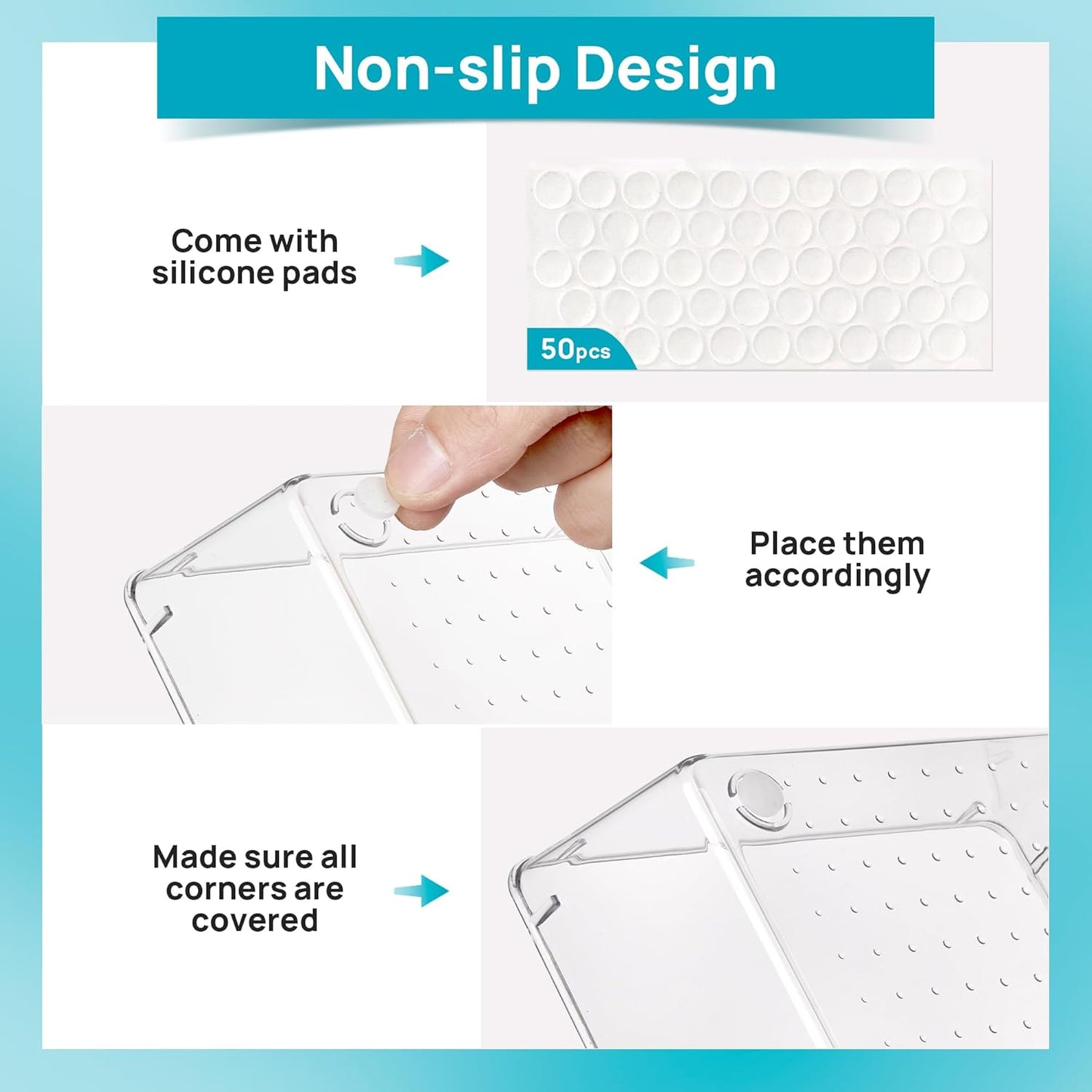 Vtopmart Makeup Drawer Organizer Set - 10 Clear Acrylic Bins for Cosmetics & Jewelry Storage | 4 Sizes