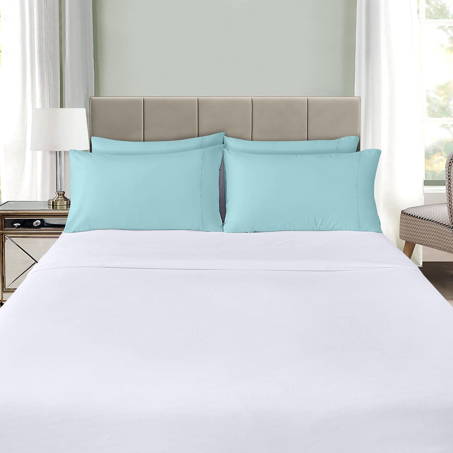 Utopia Bedding Queen Pillow Cases - Soft Brushed Microfiber - 12 Pack, Spa Blue - Fade Resistant 20 x 30 Inches