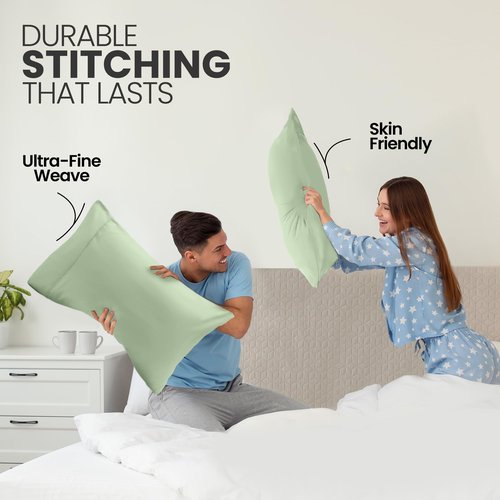 Utopia Bedding Pillow Cases Standard Size 2-Pack – Soft Brushed Microfiber – Envelope Closure – Perfect for Hospitals, Hotels, Guest Rooms – Oeko-TEX Certified, 20x26 Inches (Sage)