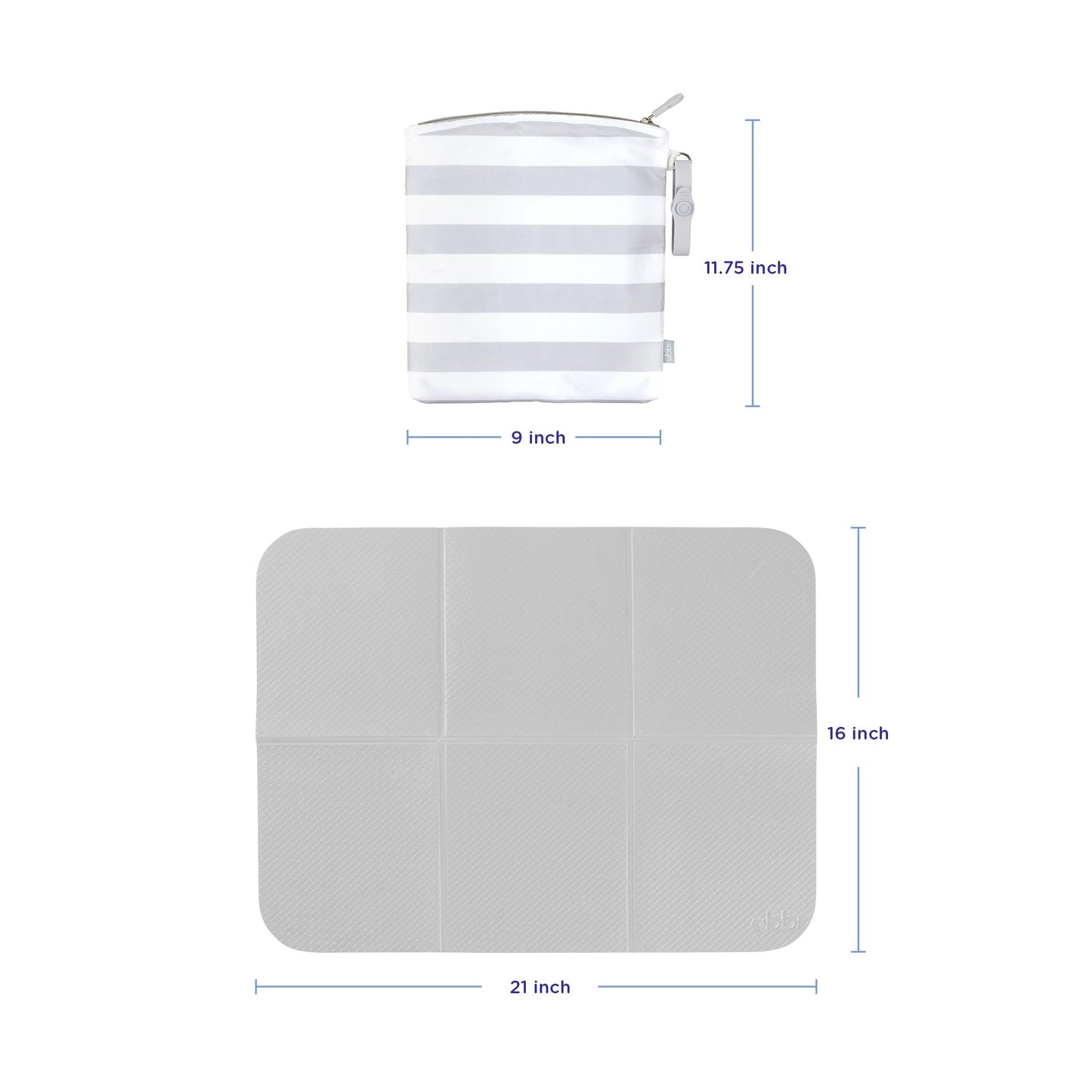 Ubbi On-the-Go Changing Mat with Carrying Bag, Soft and Comfortable Diaper Bag Accessory Must Have for Newborns, Easy to Clean, Portable Changing Pad, Gray