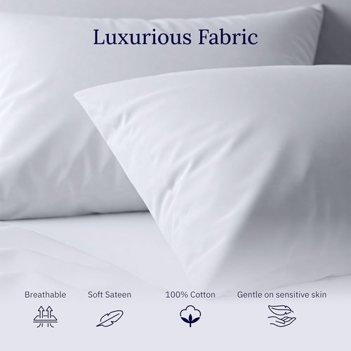 California Design Den King Size White Pillowcase Set - Luxuriously Soft 600 Thread Count Cotton (Set of 2)