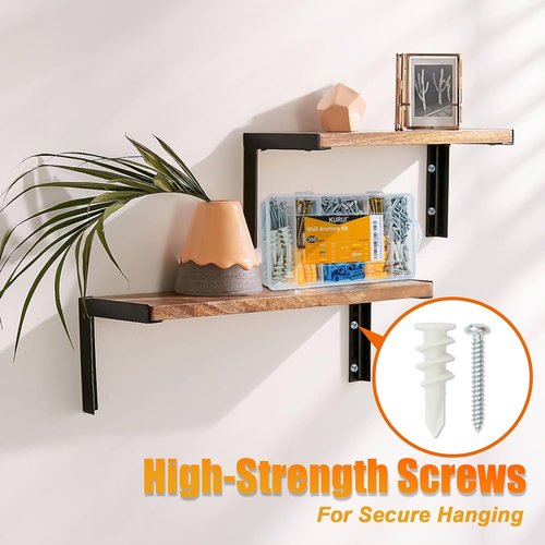 KURUI Drywall Anchors Kit - 350 Pcs Assortment for Sheetrock & Concrete | 5 Sizes for Picture Hanging