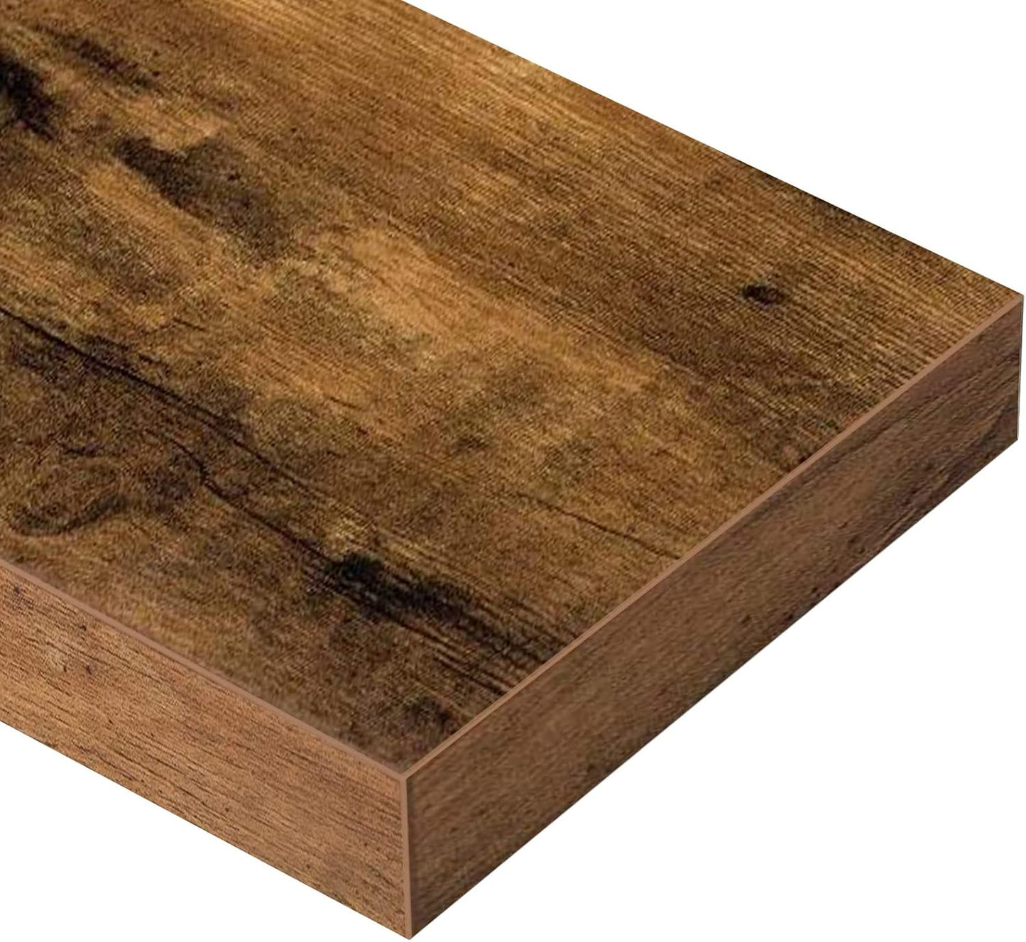 QEEIG Floating Wall Shelves - Extra Long Rustic Brown Set of 2 | 47.2" x 9.3" for Home Decor & Display