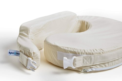 My Brest Friend Organic Cotton Deluxe Nursing Pillow Cover - Slipcovers For Baby - Adjustable Fit, Easy Care, Durable - Original Nursing Pillow Not Included, Organic Cream