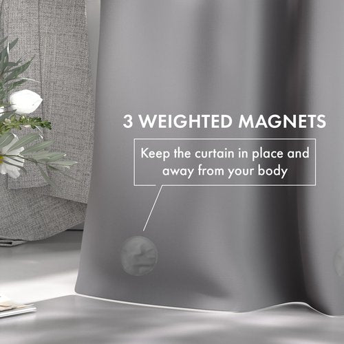 AmazerBath Shower Curtain Liner, 72x72 Grey Shower Liner, Cute Plastic Shower Curtain Liners, Lightweight PEVA Waterproof Gray Shower Curtains for Bathroom with Magnets and 12 Grommet Holes