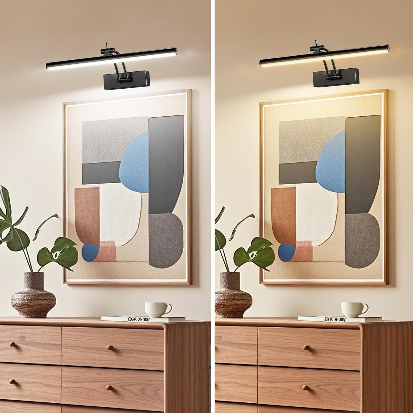 Yuichoy Picture Lights - 12 Inch Wireless Battery Operated Art Lighting | Dimmable, Remote Control, 6 Colors