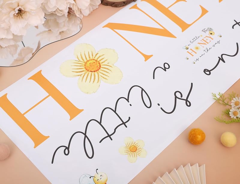 Bee Baby Shower Backdrop Decal Sign - Honey Theme Nursery Wall Decoration