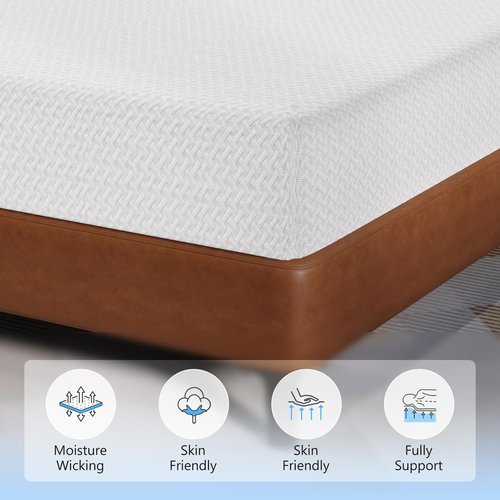 FDW 12 Inch Green Tea Memory Foam Mattress - Medium-Firm Pressure Relief | Twin Size, CertiPUR-US Certified