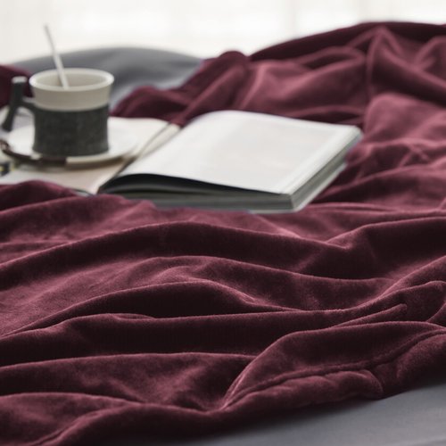 Bedsure GentleSoft Fleece Blanket Twin Size Burgundy - 300GSM Lightweight Plush Fuzzy Cozy Soft Warm Blanket for Bed, Sofa, Couch, Travel, Camping, 60x80 inches