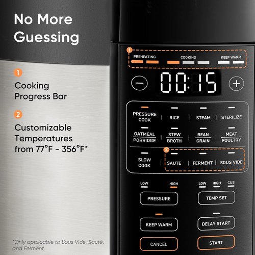 COSORI 6QT Pressure Cooker - 9-in-1 Multi Cooker with Ceramic Inner Pot & 12 Safety Features