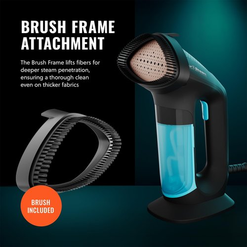 PurSteam SteamPulse Pro Handheld Steamer for Clothes, Portable Handheld Fabric and Garment Travel Steamer Iron Press Wrinkle Remover with Fabric Brush