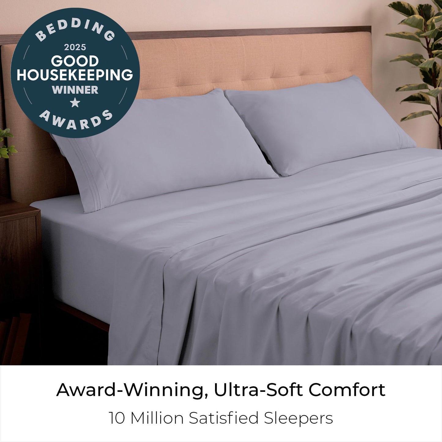 Mellanni California King Sheets Set - 4 PC Iconic Collection Bedding - Hotel Luxury, Extra Soft, Cooling Bed Sheets - Wrinkle, Fade, Stain Resistant (Cal King, Lavender)