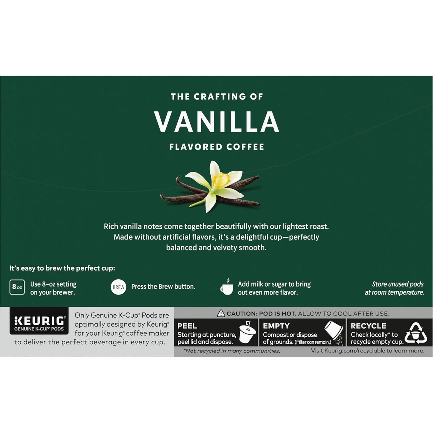Starbucks K-Cup Coffee Pods - Vanilla Flavored Hot or Iced Coffee | 60 Count Pack