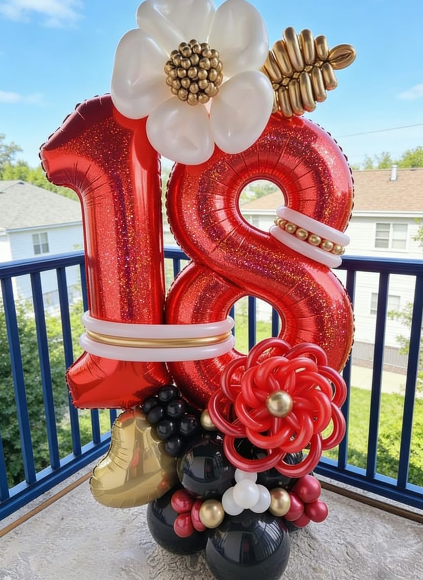 Regine Switzerland 40-Inch Red Number 1 Balloon - Perfect First Birthday Decoration for Girls