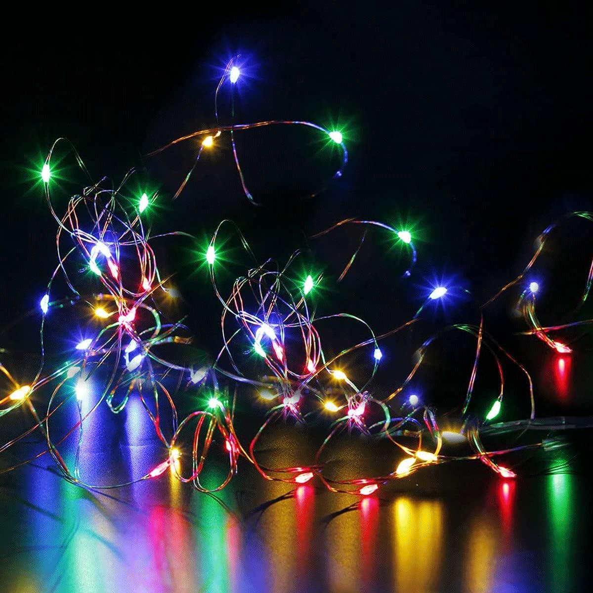 ZPH Fairy Lights - 4-Pack Bright Colored Waterproof String Lights | 3.3ft with 10 LEDs for Weddings & Crafts