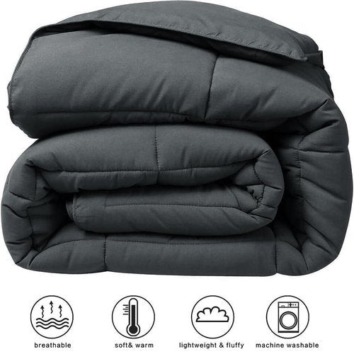 COHOME Oversized King Cooling Comforter - Down Alternative Duvet Insert with Anti-Clump Tech & 8 Tabs, All-Season Reversible Luxury Hotel Bedding - Gifts for Women/Men, Dark Grey 98"x116"