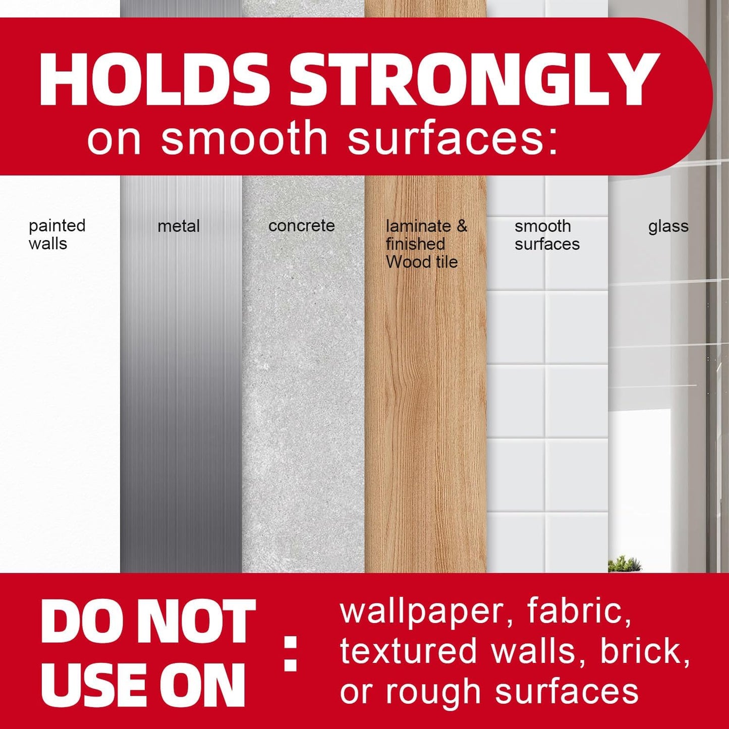 Sinfuo Utility Wall Hooks - Heavy Duty Adhesive for Damage-Free Hanging | 16 Hooks & 20 Strips
