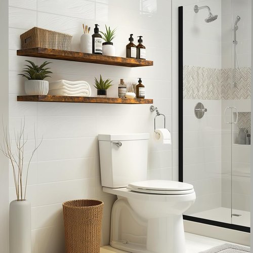 BAYKA Floating Wall Shelves - Set of 6, 16-Inch & 48-Inch Sizes for Stylish Home Decor