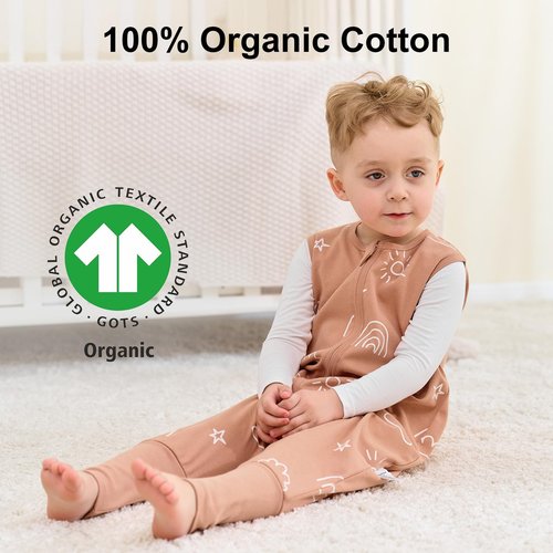 Yoofoss Toddler Sleep Sack With Feet 24-36 Months 100% Organic Cotton Baby Sleep Sack with Legs Toddler Wearable Blanket with 2-Way Zipper