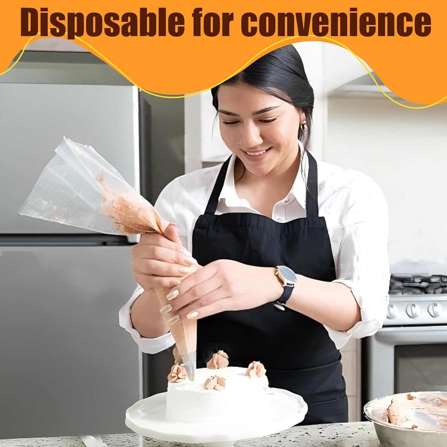 Tipless Piping Bags - 18 Inch for Royal Icing | 26 Inch Large, Thickened & Non-Slip Disposable
