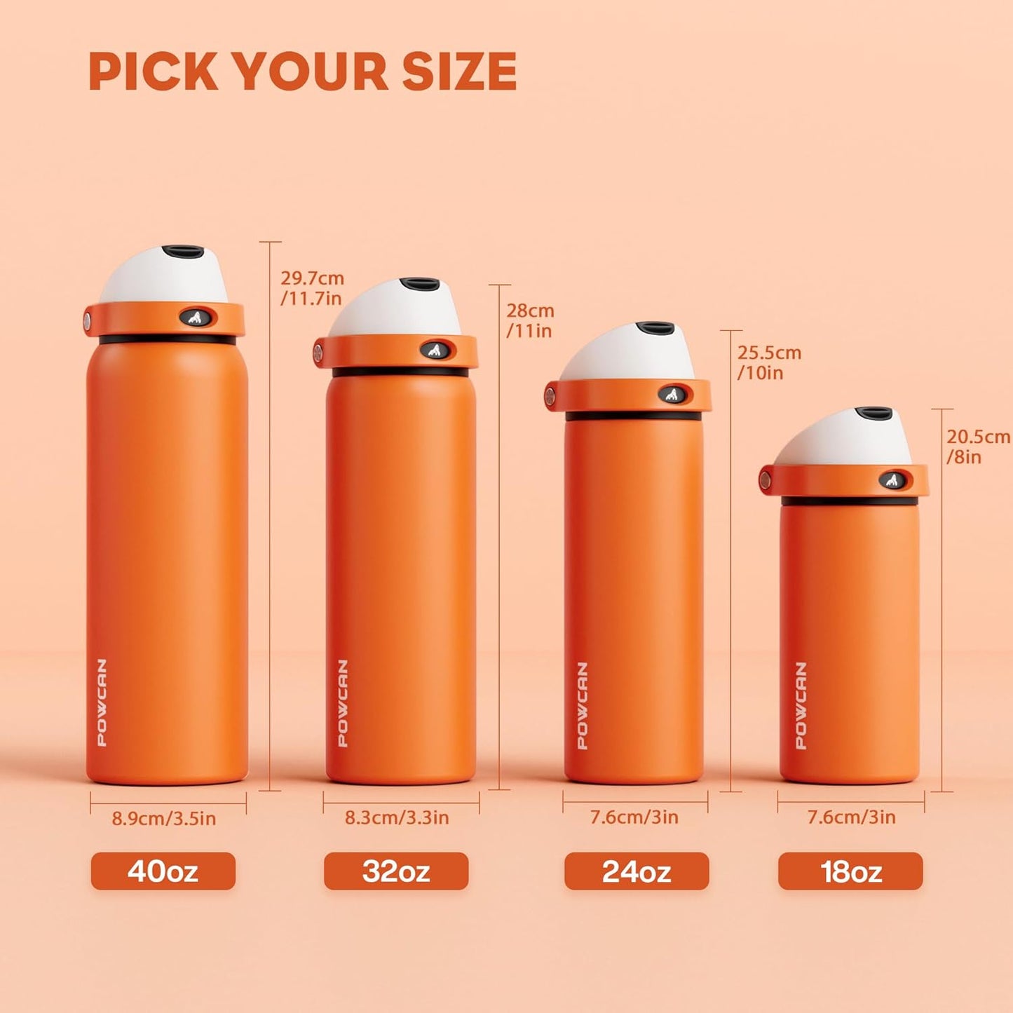 POWCAN 18 oz Insulated Water Bottle - 2-in-1 Push-Button Spout & Quick-Flip Straw, Leakproof, Ideal for Sports & Gym (Sunny Puppy)