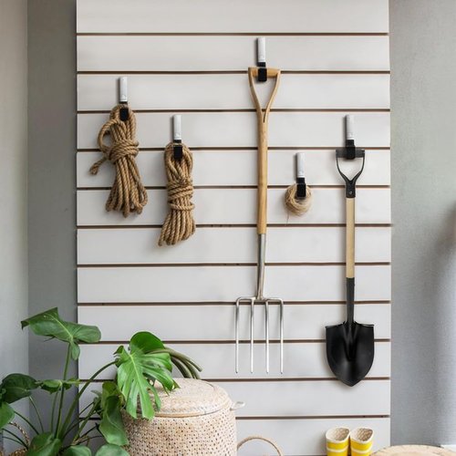 GeeWatom Heavy Duty Steel Garage Hooks - Anti-Slip Tool Organizer | Wall Mount Hanger (Small - 2PC)