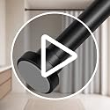 Black Tension Shower Curtain Rod 34-82 Inches Adjustable No Drilling - Pack of 1