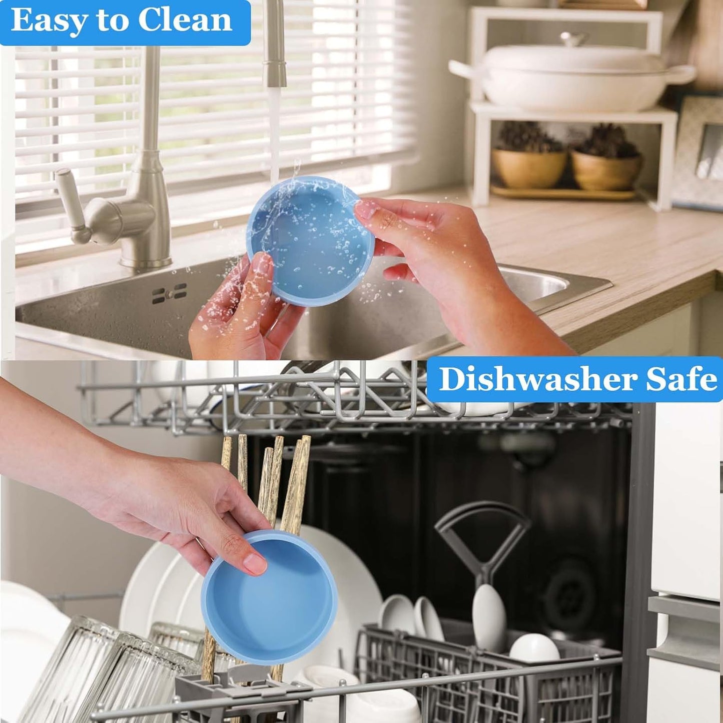 XANGNIER Silicone Egg Bites Pan - 3 Pcs Reusable Nonstick Air Fryer Accessories, BPA Free, Blue