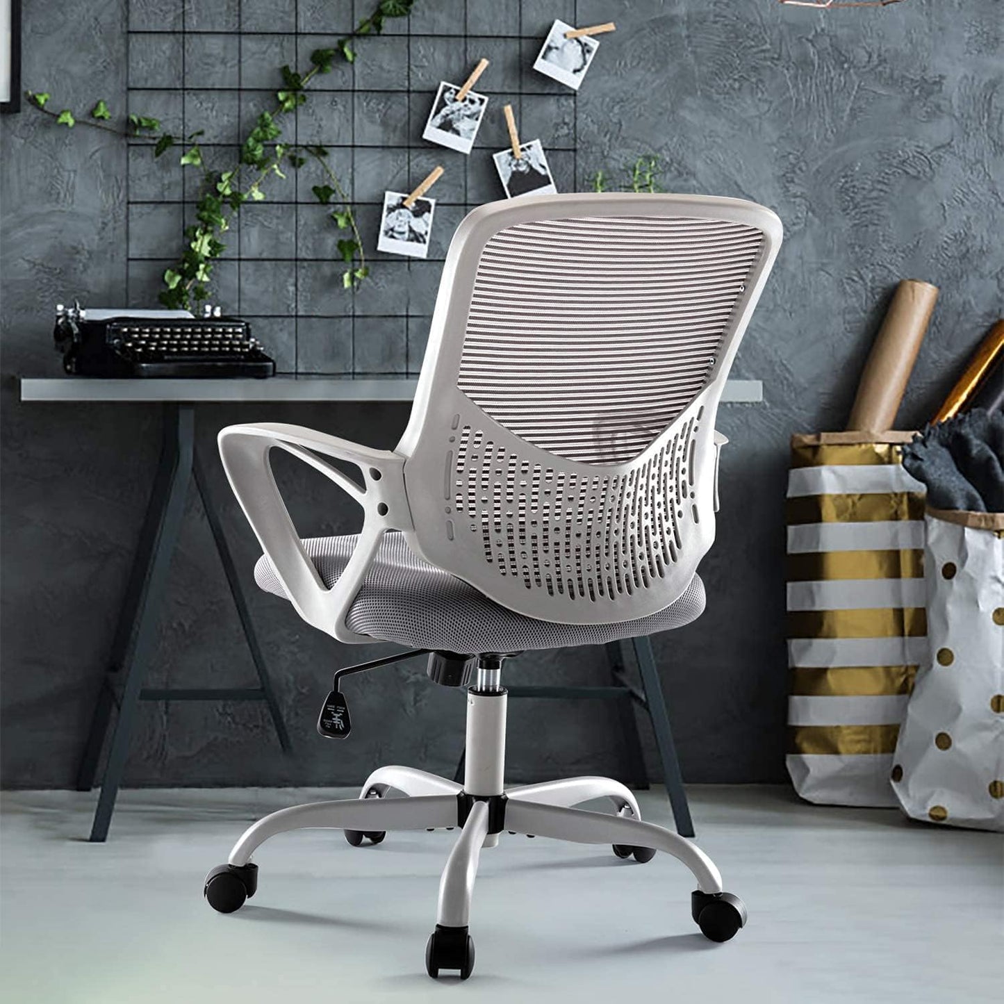Regine Switzerland Ergonomic Office Chair - Adjustable Rolling Mesh Desk Chair with Lumbar Support | Modern Mid Back Design